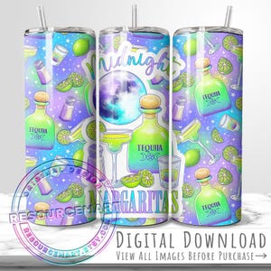 Nahtloses Design für 20-oz-Becher mit Mitternachts-Margaritas-Motiv, Sublimationsdruck für Halloween-Motive von Practical Magic, farbenfroher, pastellfarbener Gruselbecher (20 oz).