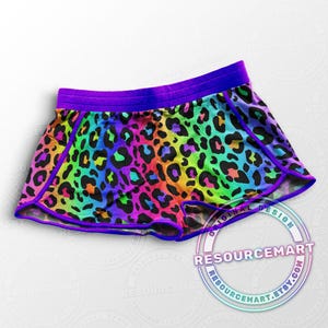 Rainbow Leopard seamless pattern, sublimation design, summer print, 80s 90s style neon cheetah spots digital paper file, colorful ombre png image 6