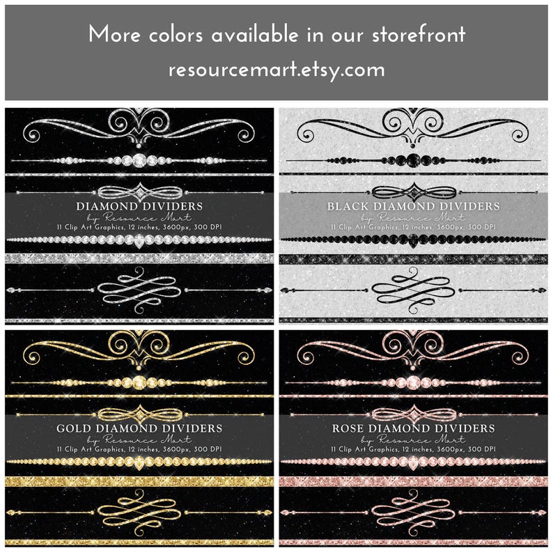 Diamond Dividers Clipart Transparent PNG luxe luxury glam bling clip art separator border invitation marketing website social media graphics image 5