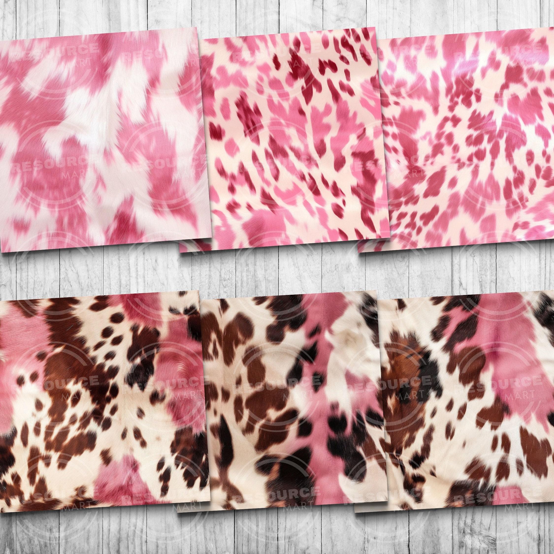 Seamless Pink Cowhide Digital Paper, Scrapbook, Tileable Leather ...
