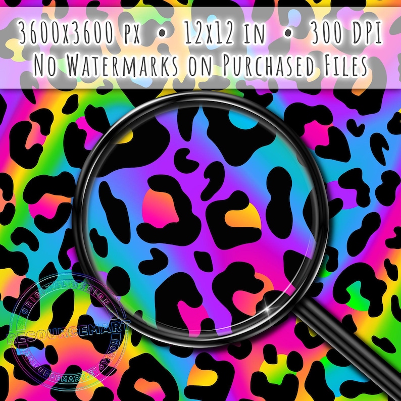 80's Rainbow Leopard Seamless Pattern, Retro Sublimation Design ...