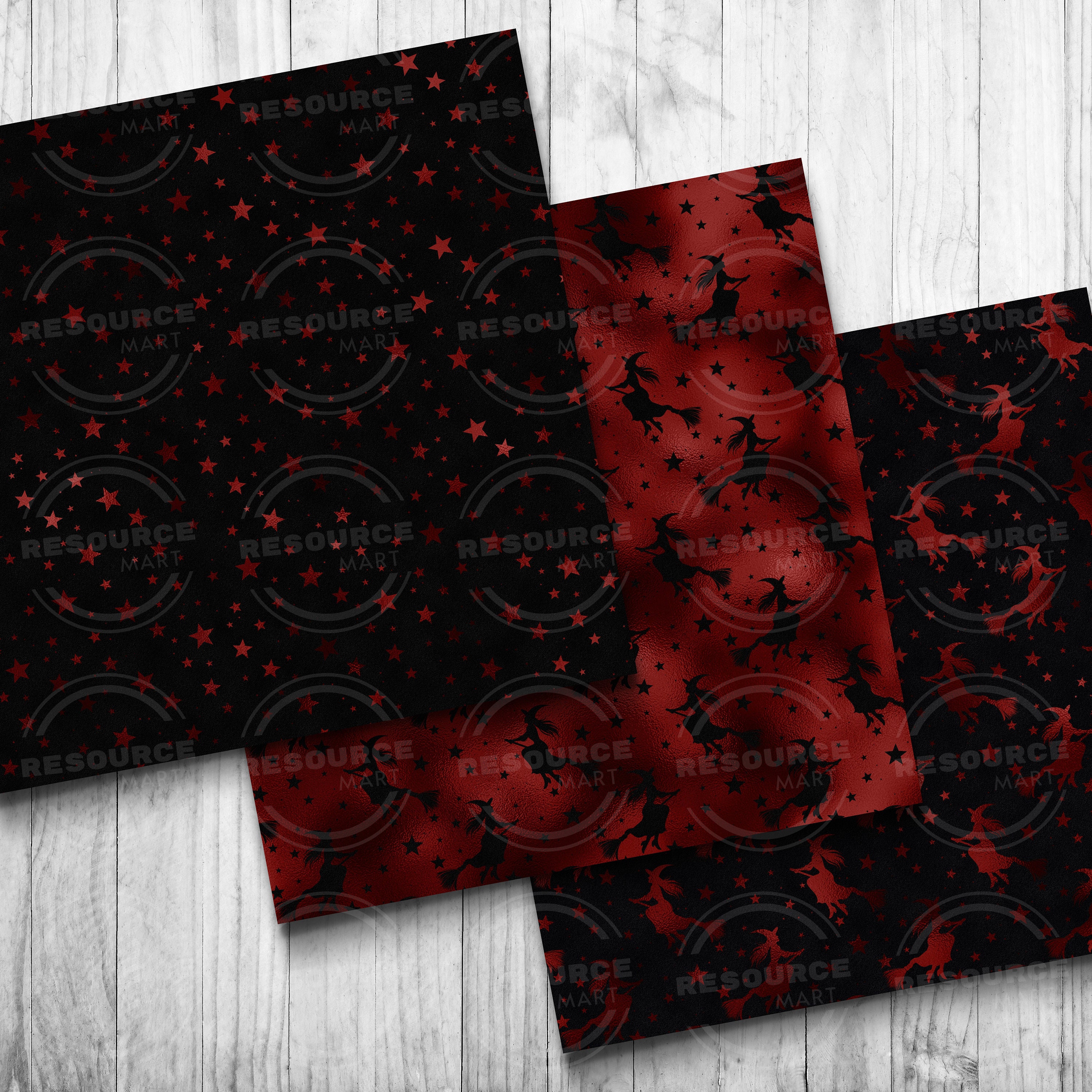 Luxe Halloween Digital Paper Pack, Glittery Glam Seamless Printable ...
