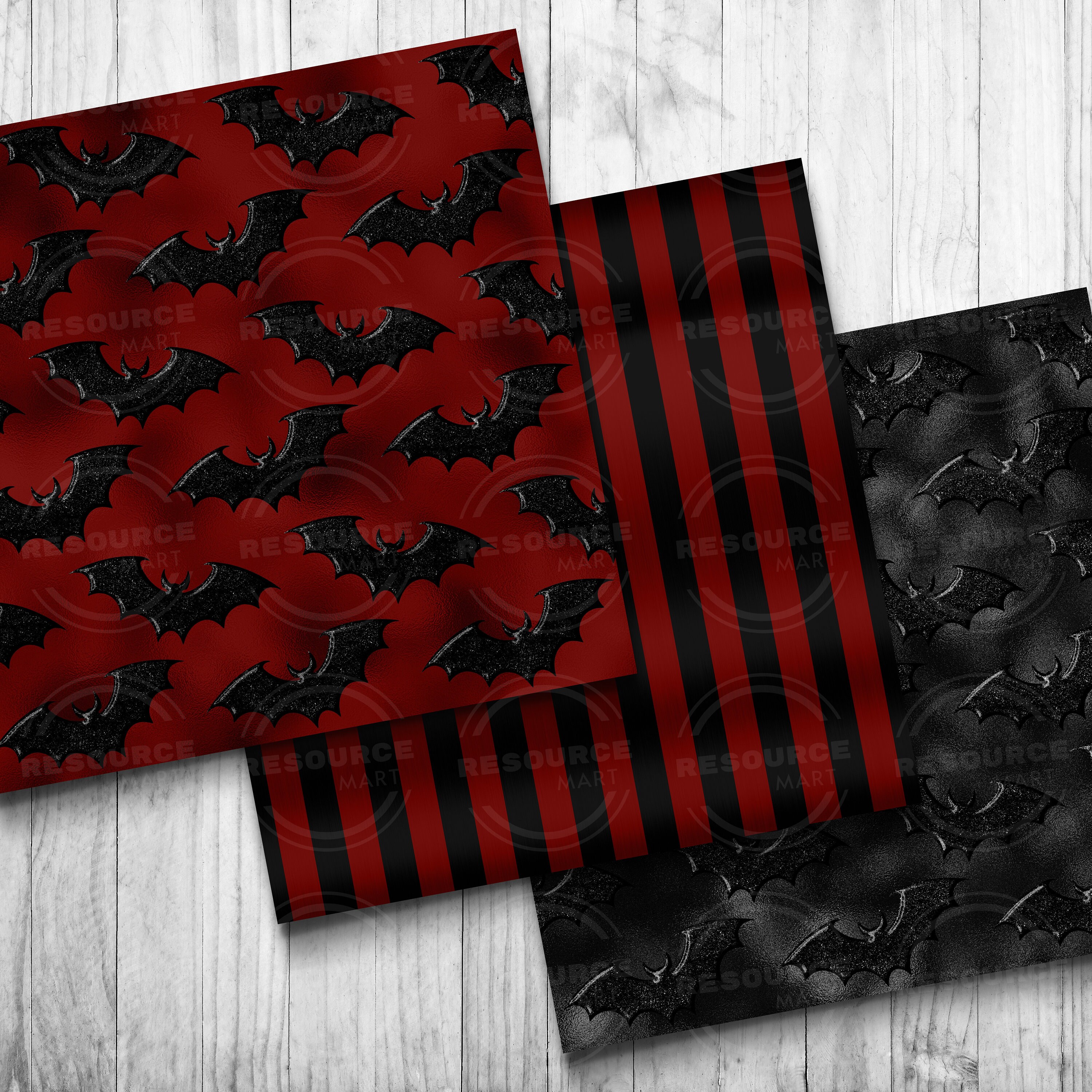 Luxe Halloween Digital Paper Pack, Glittery Glam Seamless Printable ...