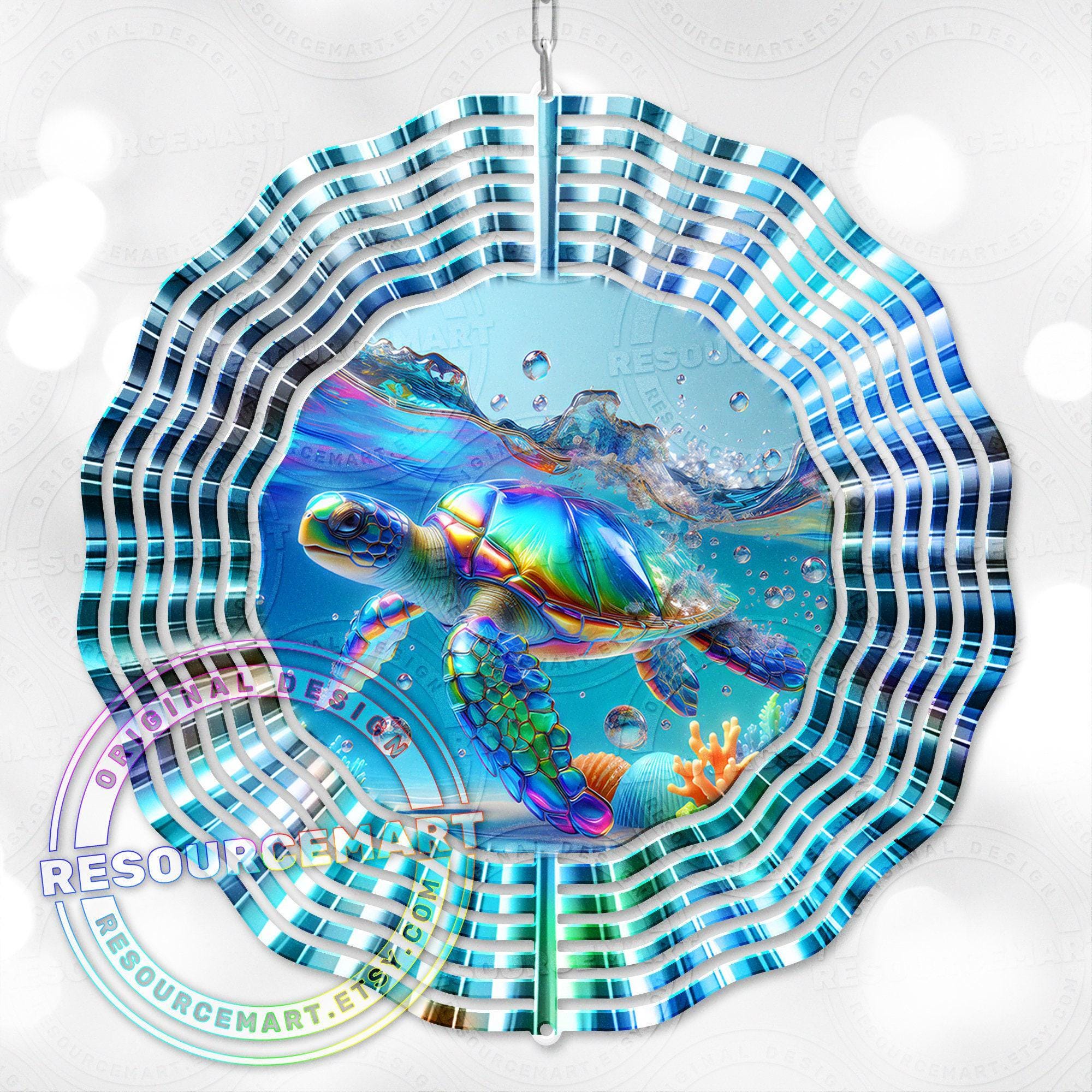 3d Sea Turtle Wind Spinner Sublimation Design, Digital Download, 10 ...