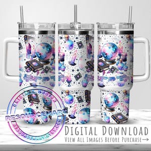 Machen Sie Ihr Eigenes magisches 40 Unzen Tumbler Wrap Design, Pastell Hexe Halloween 40 Unze Sublimation Stanley Tasse praktische magische mystische Grifftasse