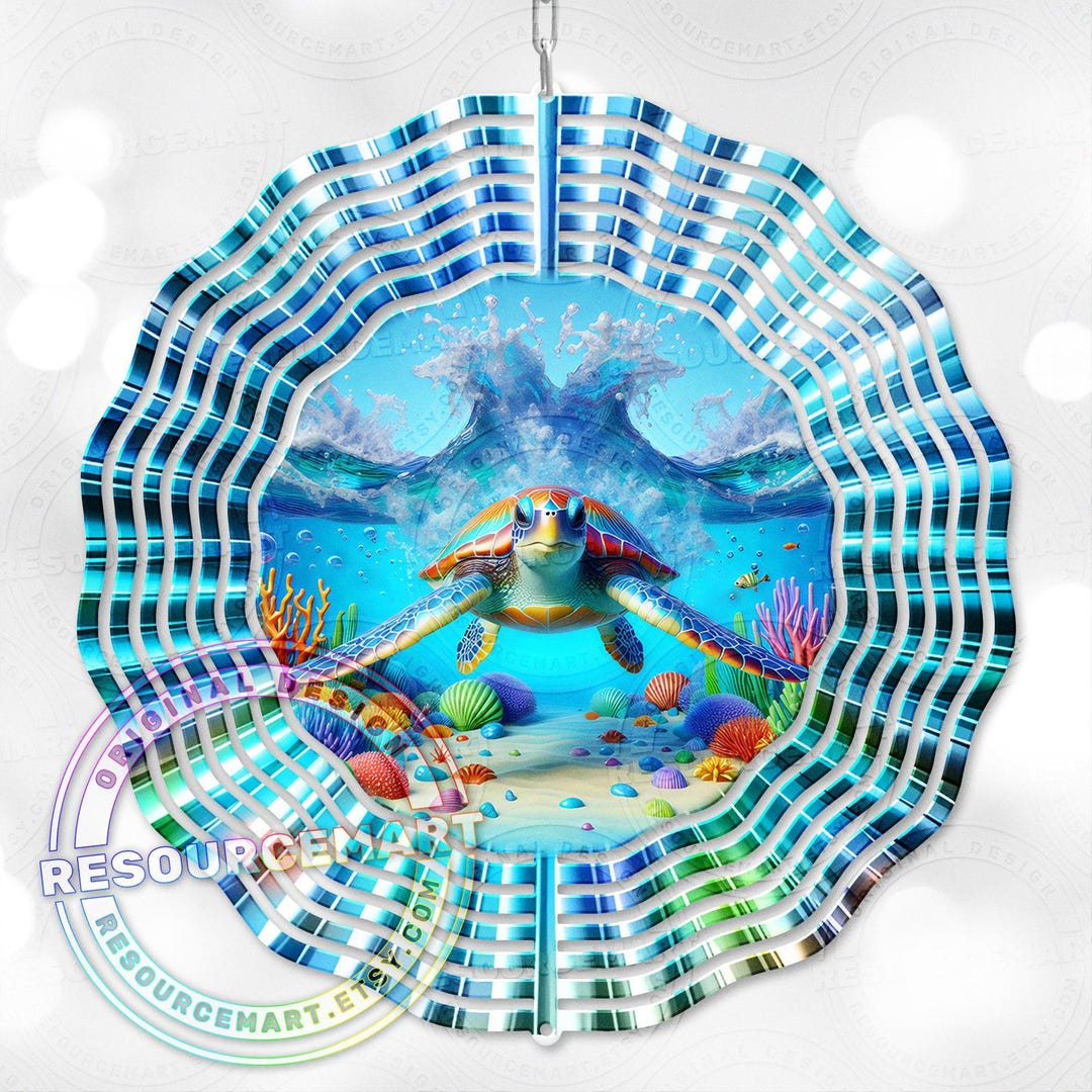 3d Sea Turtle Wind Spinner Sublimation Design, Digital Download, 10 ...