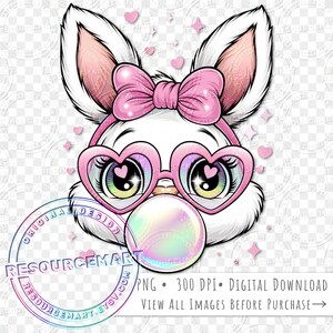 Easter Bunny PNG Sublimation File, pastel iridescent rabbit t-shirt tee design element, sparkly tote bag, glass can clip art, easter invite
