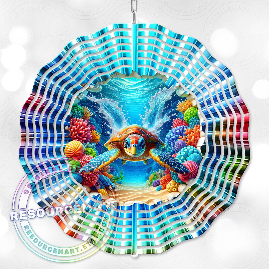 3d Sea Turtle Wind Spinner Sublimation Design, Digital Download, 10 ...