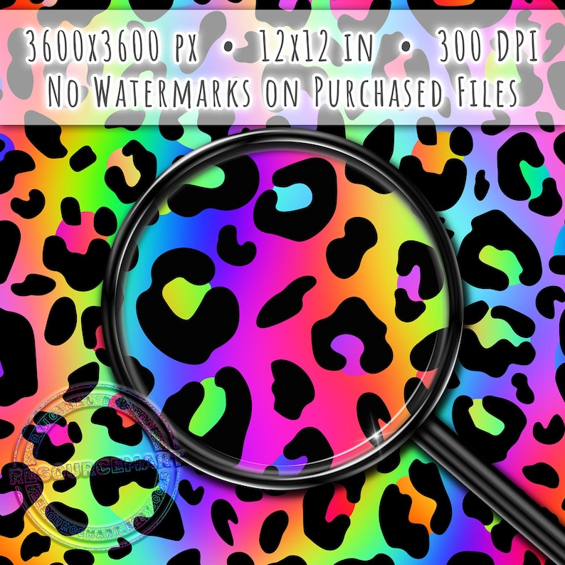 Rainbow Leopard seamless pattern, sublimation design, summer print, 80s 90s style neon cheetah spots digital paper file, colorful ombre png image 3