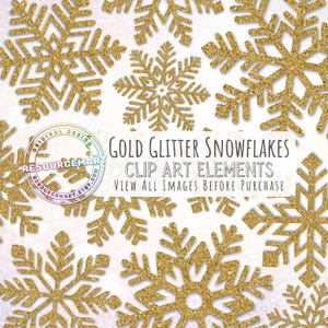 Gold Glitter Snowflake Clipart Transparent PNG, winter Christmas clip art printable scrapbook journal planner invitation print on demand