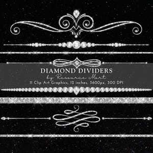 Diamond Dividers Clipart Transparent PNG luxe luxury glam bling clip art separator border invitation marketing website social media graphics