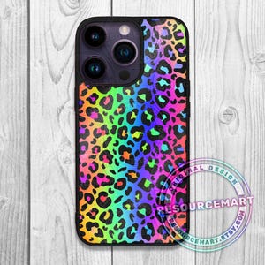 Rainbow Leopard seamless pattern, sublimation design, summer print, 80s 90s style neon cheetah spots digital paper file, colorful ombre png image 7