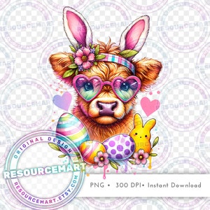 Easter Baby Cow PNG Graphic File, Print on Demand, cute pastel peep t-shirt tee design, tote bag sublimation, waterslide mug, glass can