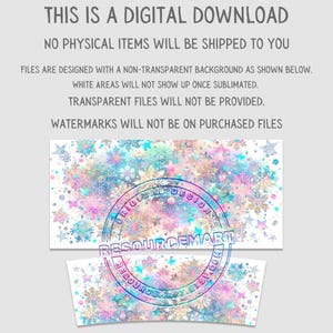 Pastel Winter Snowflakes 40oz Tumbler Wrap Design, cute colorful winter Christmas season 40 oz ounce handle stanley cup sublimation png image 2