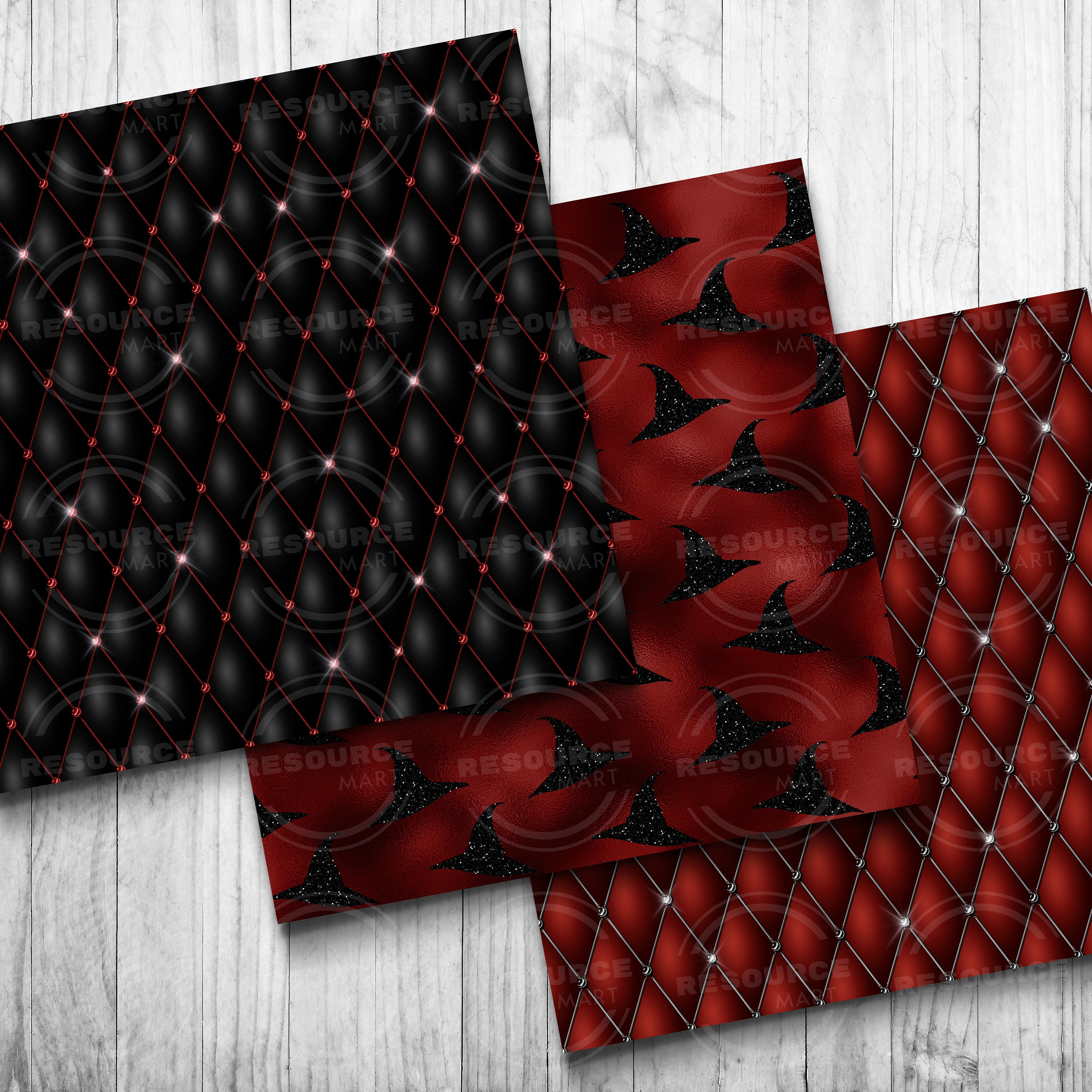Luxe Halloween Digital Paper Pack, Glittery Glam Seamless Printable ...