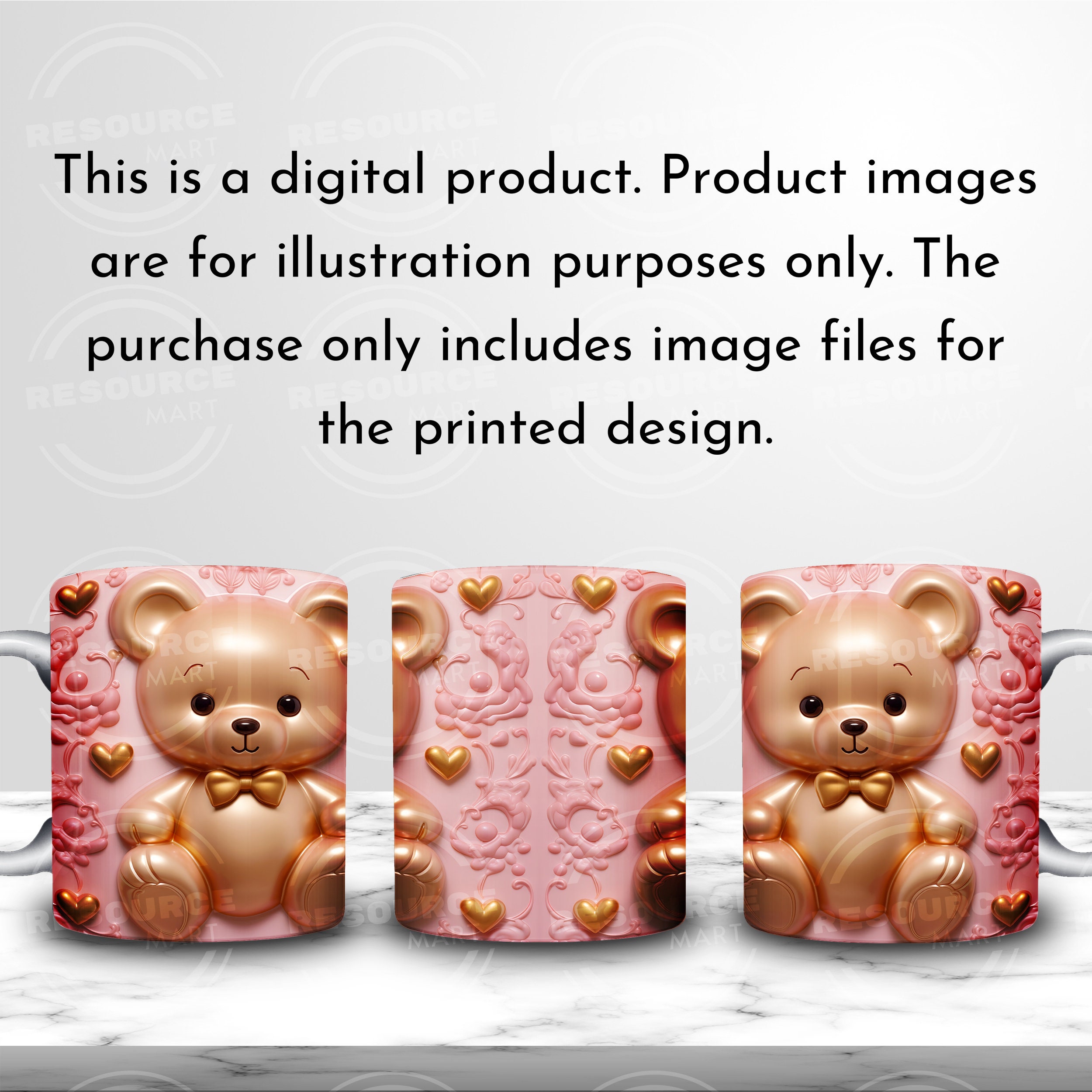 3d Teddy Bear Valentine Coffee Mug Wrap 11oz 12oz 15 Oz Puffy Pink And 3d Teddy Bear Valentine Coffee Mug Wrap 11oz 12oz 15 Oz Puffy Pink And