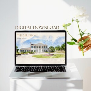 The Milestone Denton | Ready to use Digital Watercolor Illustration | Wedding Venue Illustration | DIY Wedding Decor | Digital Download