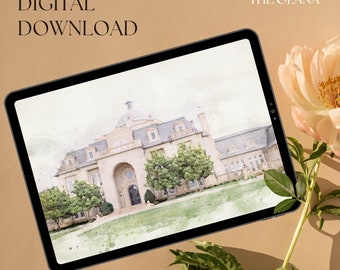 Die Olana | Gebrauchsfertige digitale Aquarell-Illustration | Aquarell Hochzeit Illustration | DIY Hochzeitsdeko | Digitaler Download