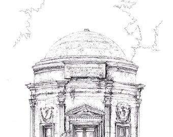 Custom Hand Drawing & Wedding Invite by an Architect
