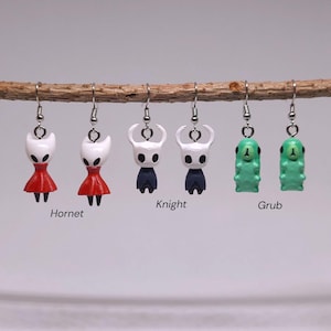Hollow knight Silksong inspired earrings+necklace set Knight, Grub, and Hornet