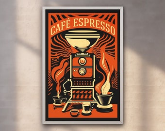 Cartaz de café expresso, cozinha/café