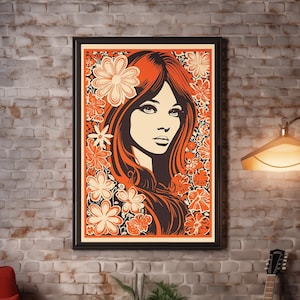 Beautiful Hippie Woman Poster