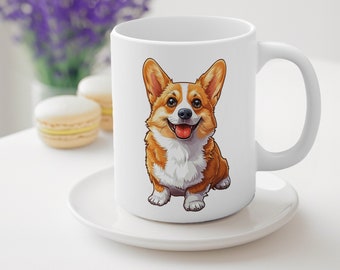 Corgi Coffee Mug, Dog Lover, Cute Corgi, Ceramic Mug 11oz