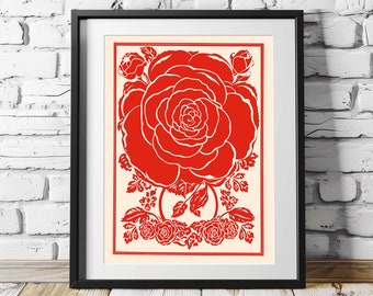 Roses Illustration Print - Botanical Wall Art