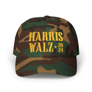 Harris Walz Camo Hat - Kamala Harris for President Embroidered Cap