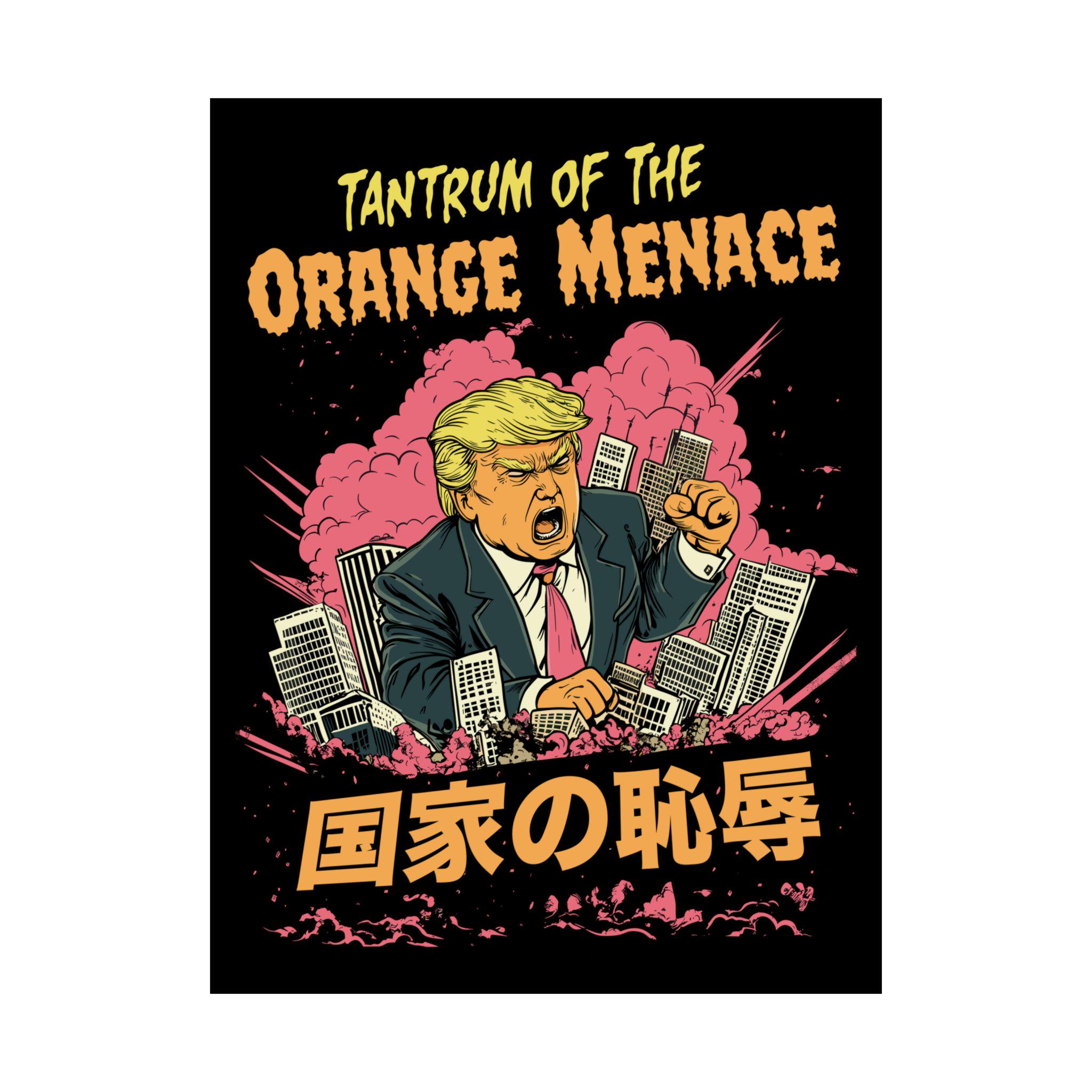 Trump as Godzilla Poster, Anti Trump Poster, Orange Menace, Hilarious Trump Print, Monster Poster, Political Humor, Protest Poster