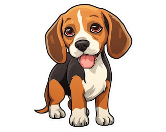 Pegatina adorable de Beagle