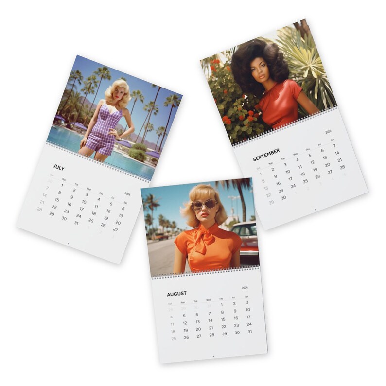 Vintage Fashion, Wall Calendar 2024 Etsy