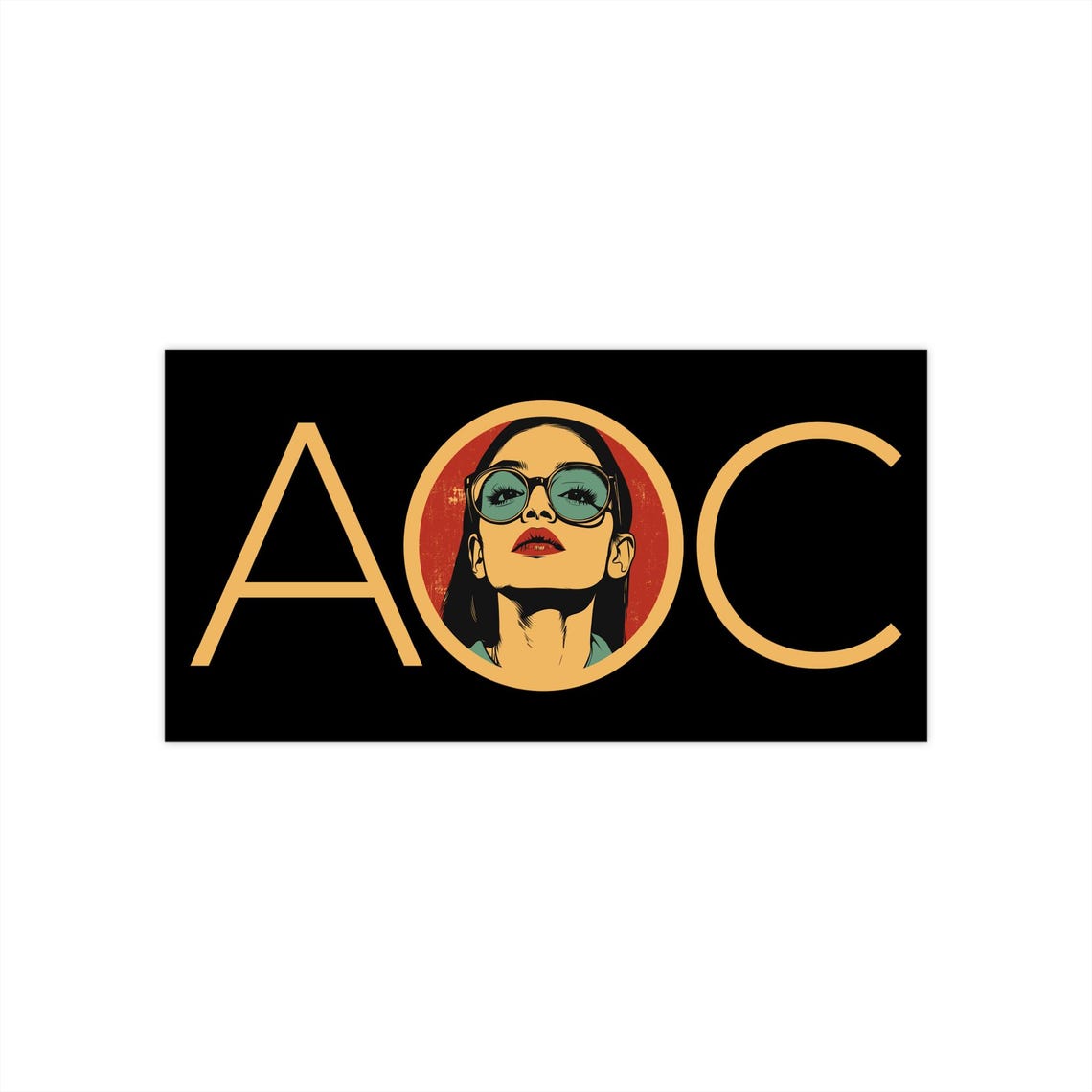 AOC Alexandria Ocasio-cortez Bumper Sticker, Illustration of AOC ...