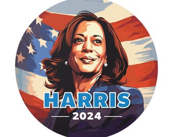 Kamala Harris For President 2024 - Round Vinyl Bumper Stickers