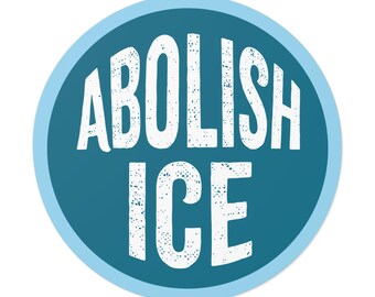 ICE-vinylsticker afschaffen, rechten van immigranten, immigratiehervorming, gezinnen horen bij elkaar, niemand is illegaal, vluchteling, 3 maten