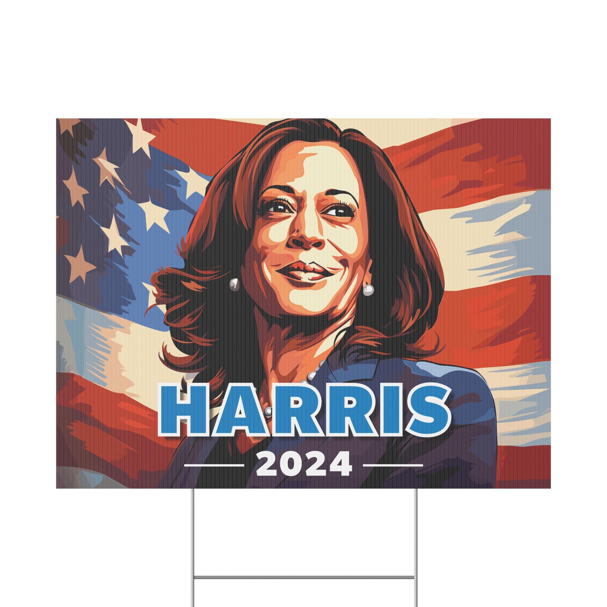 Kamala Harris Gartenflagge – Politische Dekoration 33x47 Cm, Doppelseitig, Wetterfest (Demokraten)