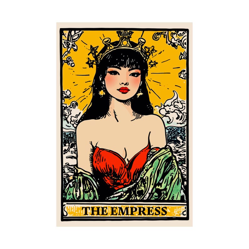 the-empress-tarot-card-poster-beautiful-illustration-of-asian-empress