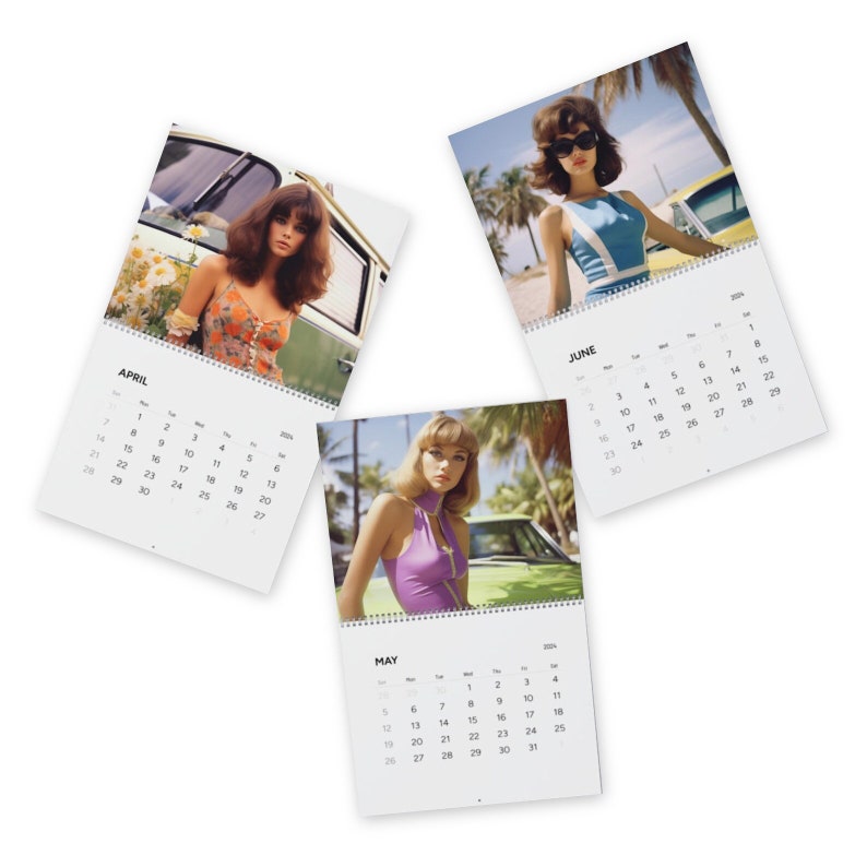 Vintage Fashion, Wall Calendar 2024 Etsy