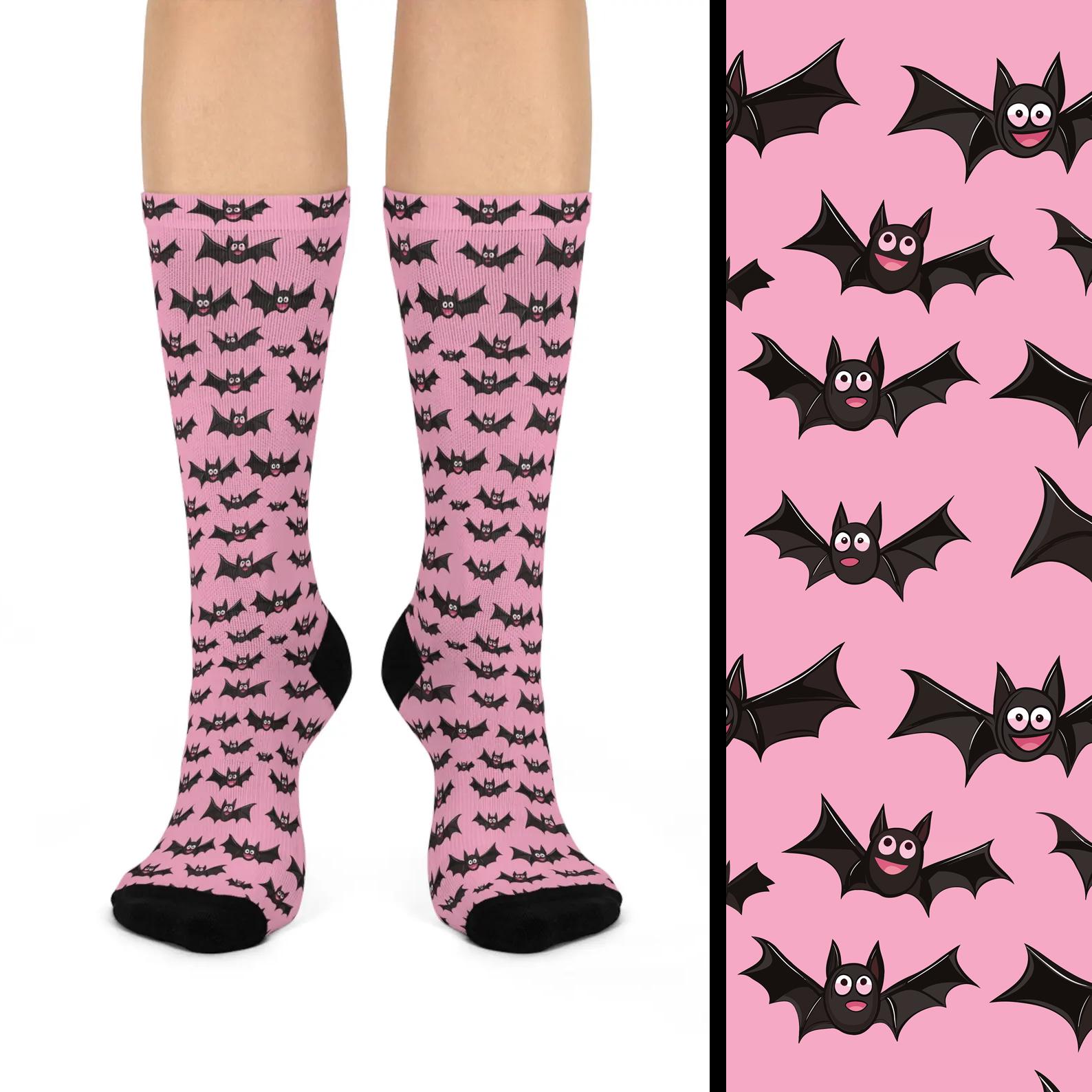 2 Paires De Chaussettes Halloween Magnétiques Forme Chauve-souris - Pour Enfants Et Adultes, Effet Main Dans La Main Amusant