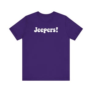Jeepers! Retro T-shirt met bubbelletters, grappig T-shirt in vintage stijl, T-shirt met grafische print geïnspireerd op de jaren 70, leuk cadeau voor zowel mannen als vrouwen.