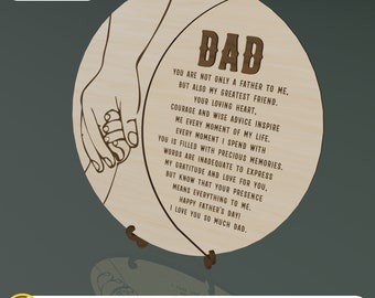 Father's Day Stand Laser Cut File, Father's Day Svg File and Laser Cut Fathers Day Glowforge Files, Dad gift svg, Can be hung on the wall