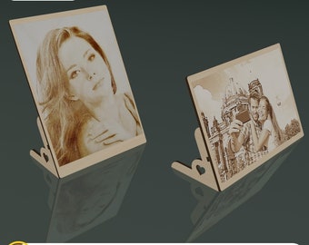 Wooden Photo Frame, Laser Cut Photo Frames Set, Picture Frame Laser Cut, Engraved Photo, Family Photo Frame, Laser Cut Files SVG, Home Decor