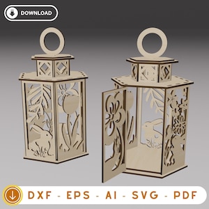 Osterlampe Kerzenhalter, Laser Cut Datei, Kerzenhalter Ornament, Laser geschnitten Holz, Ostergeschenk, Wohnkultur, Dxf, svg, Ai, Eps, Pdf, Digital