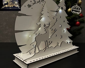 Christmas Night Light New Year Christmas Lamp Christmas Decor Christmas Table Lamp SVG Laser Cut Decorative Lamp