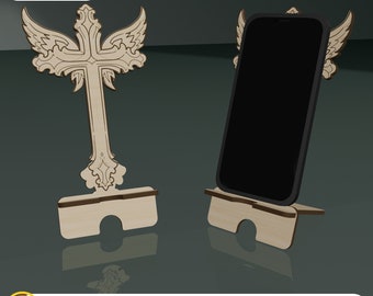 Cross Phone Stand Laser Cut File SVG, Cross File For Laser Cutting, Phone Holder, Phone Stand, Table Top Cross, Laser Cut SVG, DXF