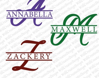 Personalized Split Monogram Alphabet SVG, DXF, PNG 26 Individual Svg Png Dxf Eps Ai Cdr Cut Files Split Monogram Frame Alphabet, Cut File