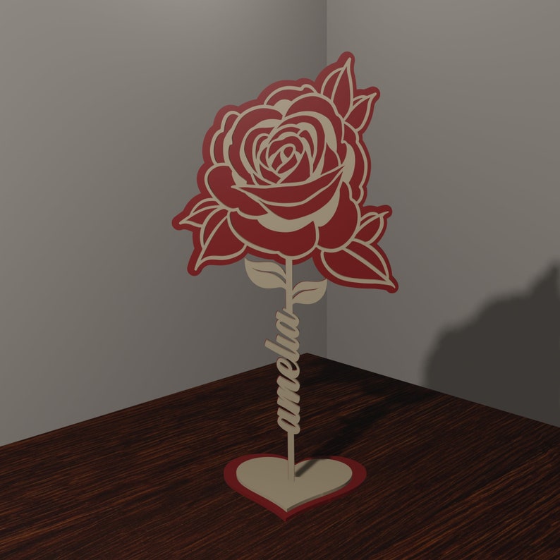 Personalized Laser Cut Rose, Personalized Flower With Name Editable Cut ...