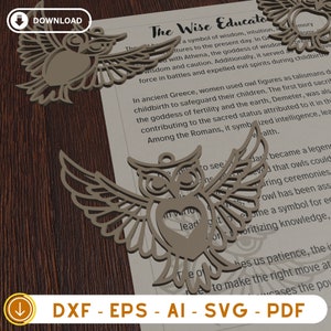 Weise Erzieher Eule Ornament, Laser Cut Design, Lehrer Ornament, Erzieher Geschenk, Auto Anhänger, Lehrer-Schüler Bindung Geschenk, Story Ornamente