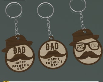 Key Chain Laser Cut File, Father's Day Gift, Gift for Dad SVG
