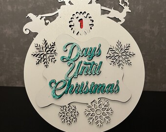 Days Until Christmas Countdown Calendar Christmas Laser Cut File Days Till Christmas Home Decor Christmas ornament Decoration